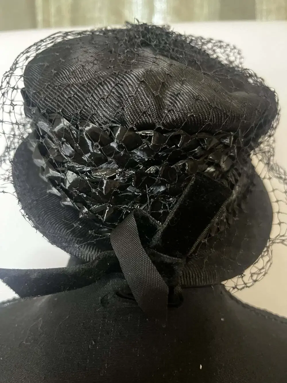Vintage 50s Retro Straw Ladies Pillbox Birdcage Veil Hat Lucila Mendez New York